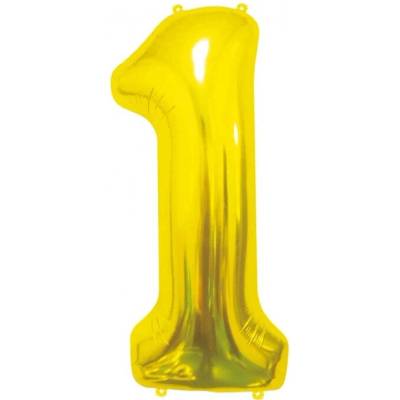 Fóliový balón číslice 1 zlatý GoDan 85 cm