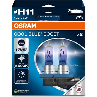 Osram Coll Blue boost 5500 K, H11 PGJ19-2 12V 75W 62211CBB-2HB