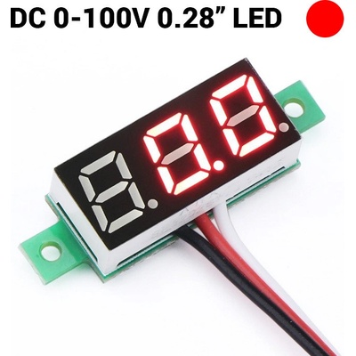 Neven V18D DC0-100V 0.28' LED digitální voltmetr červená