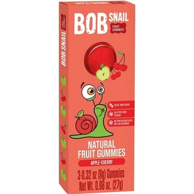 Eco Snack Bob Snail Gummies bez přidaného cukru jablko, třešeň 27 g