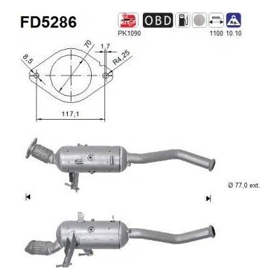 Filtr sazových částic, výfukový systém AS FD5286