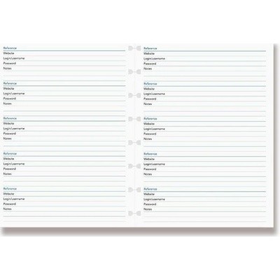 Filofax Zoznam hesiel náplň zápisníkov A5 Notebook