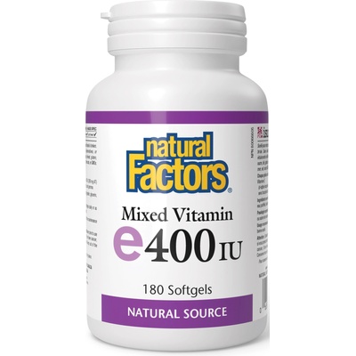 Natural Factors Vitamin E, 400 IU, 180 капсули, Natural Factors