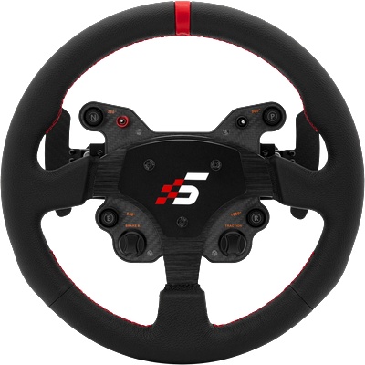 Геймърски волан SIMAGIC GT1 Round, кожен, шифтови пера, QR70, S209 (GT1-SR(LEATHER))