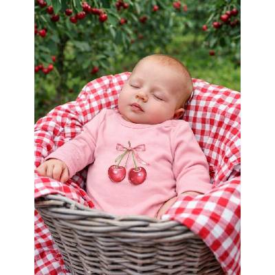 Detské body SWEET CHERRY s dlhým rukávom Ružová