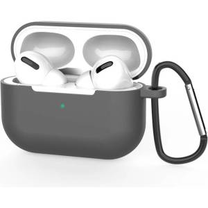 Techsuit Силиконов калъф с карабинер за Apple Airpods Pro 3 - Techsuit Silicone Case (тъмносив) (KF2356312)