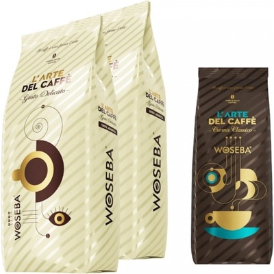 WOSEBA Gusto Delicato кафе на зърна 2 кг + подарък Crema Classico кафе на зърна