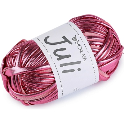 Pletací příze Juli metalická 100 g - 10 růžová