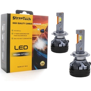 StreeTech Лед крушки - Led система H7 Streetech модел STN1 за фарове - 170 000 Лукса, 65W - Canbus 4300K - 1700% повече светлина (H7STN1Y)