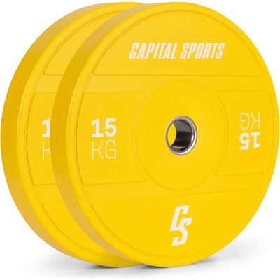 Capital Sports Nipton 2021, дискови тежести, bumper plate, 2 x 15 kg, Ø 54 mm, закалена гума (1003515210035152) (1003515210035152)