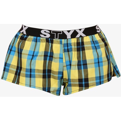 Styx Сини и жълти карирани дамски къси панталони Styx Styx | Zhalt | ЖЕНИ | L