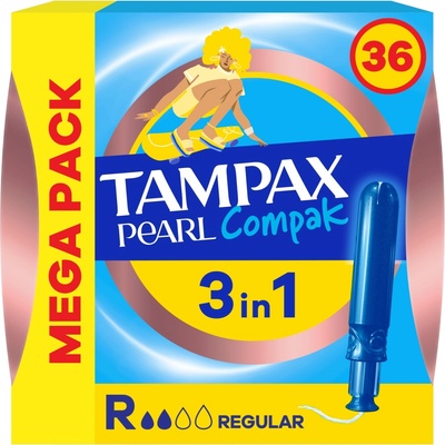 Tampax Tampony s aplikátorem Pearl Compak Regular 36 ks – Hledejceny.cz