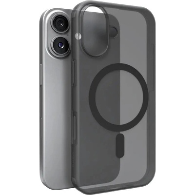 PURO Daylight Magsafe съвместим силиконов калъф за iPhone 17 - полупрозрачен черен (PUIPC1763DAYLBLK)