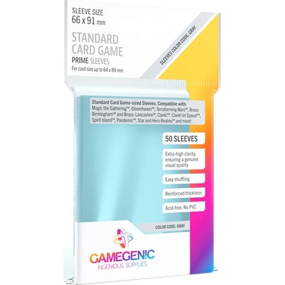Gamegenic: PRIME Standard Card Sleeves Clear 66x91 mm obaly 50 ks