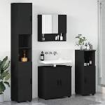 vidaXL Комплект мебели за баня 4 бр. Черно 61 x 35 x 64 см (3392964)