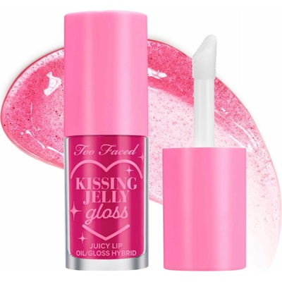 Too Faced Kissing Jelly Lip Oil Gloss olejový lesk na pery pre intenzívnu hydratáciu Raspberry 4,5 ml