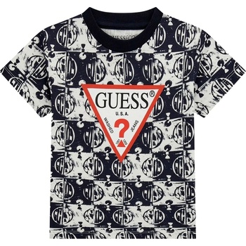 Guess Тениска с къс ръкав Guess - С кръгчета и въпросителна, черна, 6-9 м (20252-N5GI07-K8HM4-P71M-6-9)