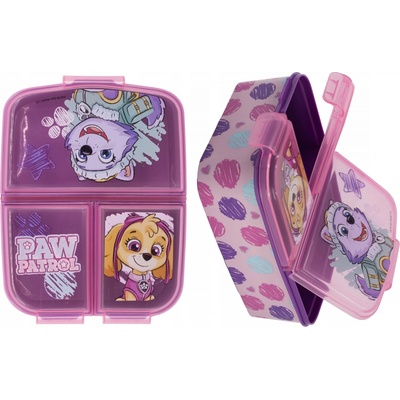 Stor Delený plastový box na desiatu Paw Patrol Pink 74520