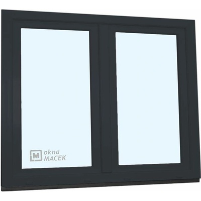 KÖMMERLING Plastové okno - 70 AD, 1500x1200 mm, O+OS klapačka, antracit/antracit