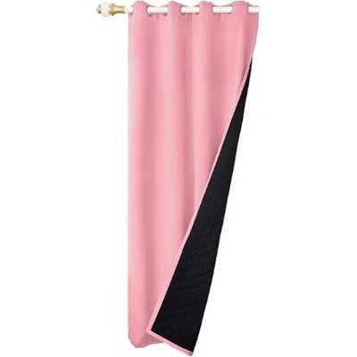 Prošívaný zatemňující, termoizolační, vodoodpudivý a akustický závěs se zavěšením grommet top - Růžový, 132 x 244 cm