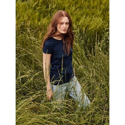 Navy blue Iconic women's t shirt in combed cotton Fruit of the Loom modrá