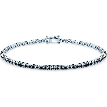 SAVICKI Тенис гривна Luminy 2, 3 мм: бяло злато, черни диаманти