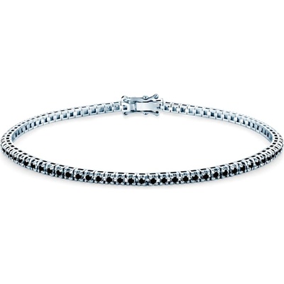 SAVICKI Тенис гривна Luminy 2, 3 мм: бяло злато, черни диаманти