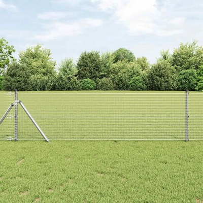 VidaXL Plotový sloupek. Stříbrná 25 x 0,4 m (36 mm síť) Ocel