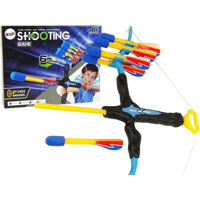 LEANToys Dětský luk long range se šípy modro černý