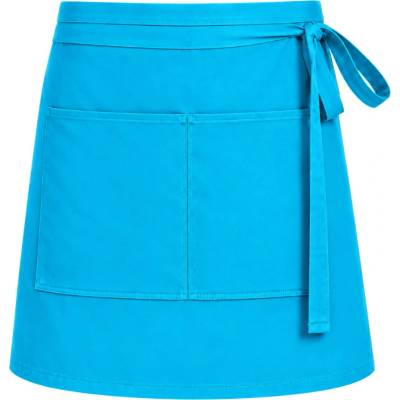 CG Workwear Gastro zástěra Roma s kapsami odolná proti pomačkání modrá tyrkysová CGW1262