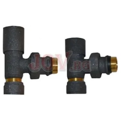 THS Thermostyle Радиаторен сет lux duo black ths 1/2"х16мм ъглов