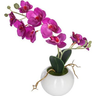 Umělá orchidej Atmosphera růžová jako živá v keramickém květináči do obýváku 26 cm