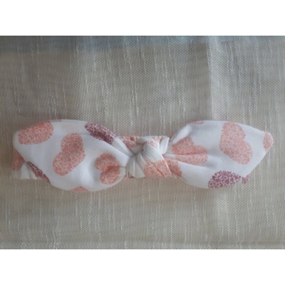 Лента за глава - сърчица цвят праскова (061)