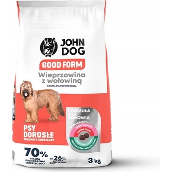 John Dog Good Form střední a velká plemena Vepřové a hovězí maso 3 kg