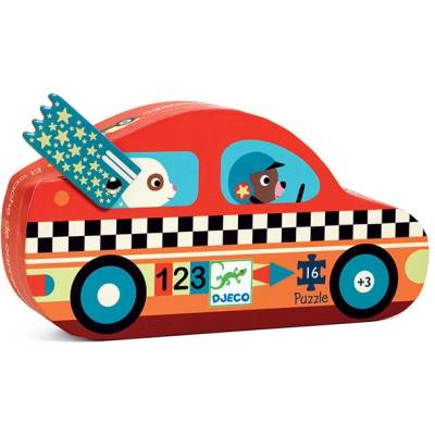DJECO - Пъзел Състезателна кола 16 части DJ07273