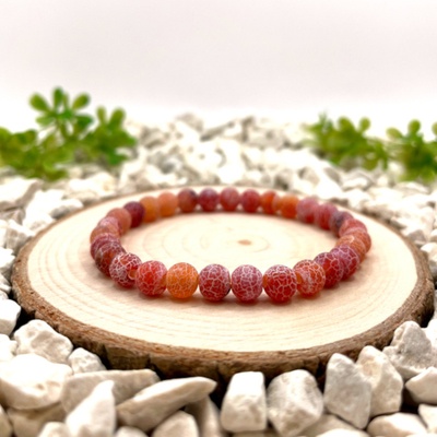 Certom Minerální náramek červený matný achát | Energie a vitalita 0213