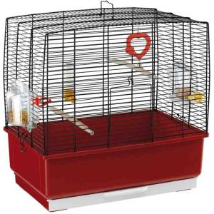 Ferplast Cage Rekord 3 Black - Оборудвана клетка за малки птици, 49 x 30 x h 48, 5 см. черна
