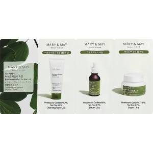 Mary & May Houttuynia Cordata Tea Tree Line Sachet (Cleansing Foam 1.5г + Serum 1.5г + Blemish Cream 1.5г) (sample) - Примерен комплект за проблемна кожа 4.5г