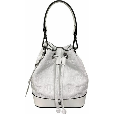 Bagger dámska kožená mini kabelka v tvare mešca do ruky/crossbody biela 0194