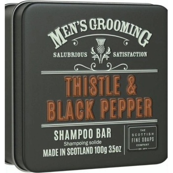 Scottish Fine Soaps Pánský tuhý šampon v plechu Černý pepř a ostropestřec 100 g