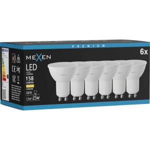 Mexen Nova 6x LED крушка GU10, 1, 5W, Топла - 3000K, 158 lm - L107-GU10-0130-01x06 (L107-GU10-0130-01x06)