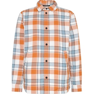 KnowledgeCotton Apparel Мъжка риза с копчета KnowledgeCotton Apparel Checked Loose Fit Padded Overshirt Shirt - Orange Check - размер XS (033-2922-0111)