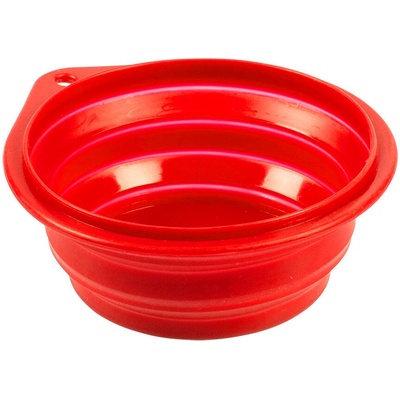 Duvo Plus Silicone Travel Bowl - Силиконова , сгъваема купа за храна и вода за кучета 250 мл. червена / 11 см