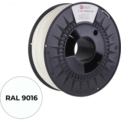 C-Tech Premium Line PETG dopravní bílá, RAL9016, 1,75mm, 1kg