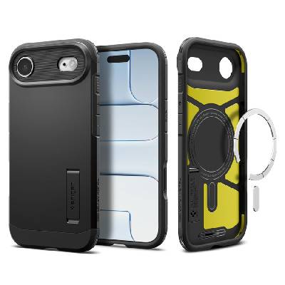 Удароустойчив кейс с MagSafe за iPhone Air от Spigen Tough Armor T Mag - Black (8800283314564)
