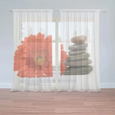 Sablio Záclony Gerbera s kameňmi: 2ks 150x250cm