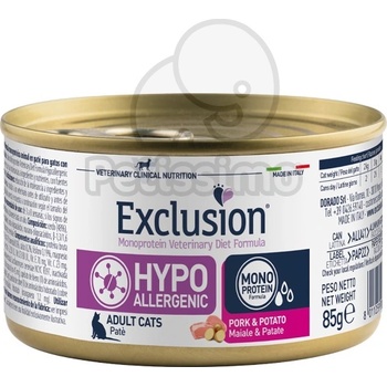 Exclusion Monoprotein Vet Diet Hypoallergenic Cat консерва за котки - свинско, картофи 85 г