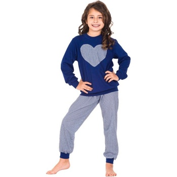 JAKS Detské pyžamo so srdiečkom modré
