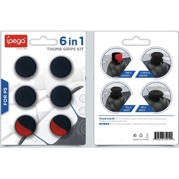 iPega P5006 PlayStation 5 controller cap set, black/red