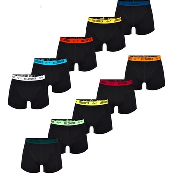 Lee Cooper Мъжки боксерки Lee Cooper Essential Boxer Trunk 10-Pack Mens - Black with Multi Band